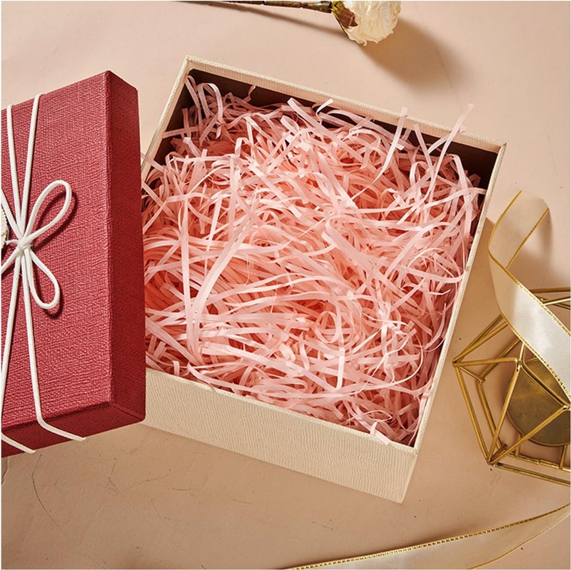 JINZOFLY Raffia Paper Shreds, 100g Shredded Paper for Gift Box, Crinkle Cut Paper Shred Filler for Gift Wrapping & Basket Filling(Fresh Pink) - Image 2
